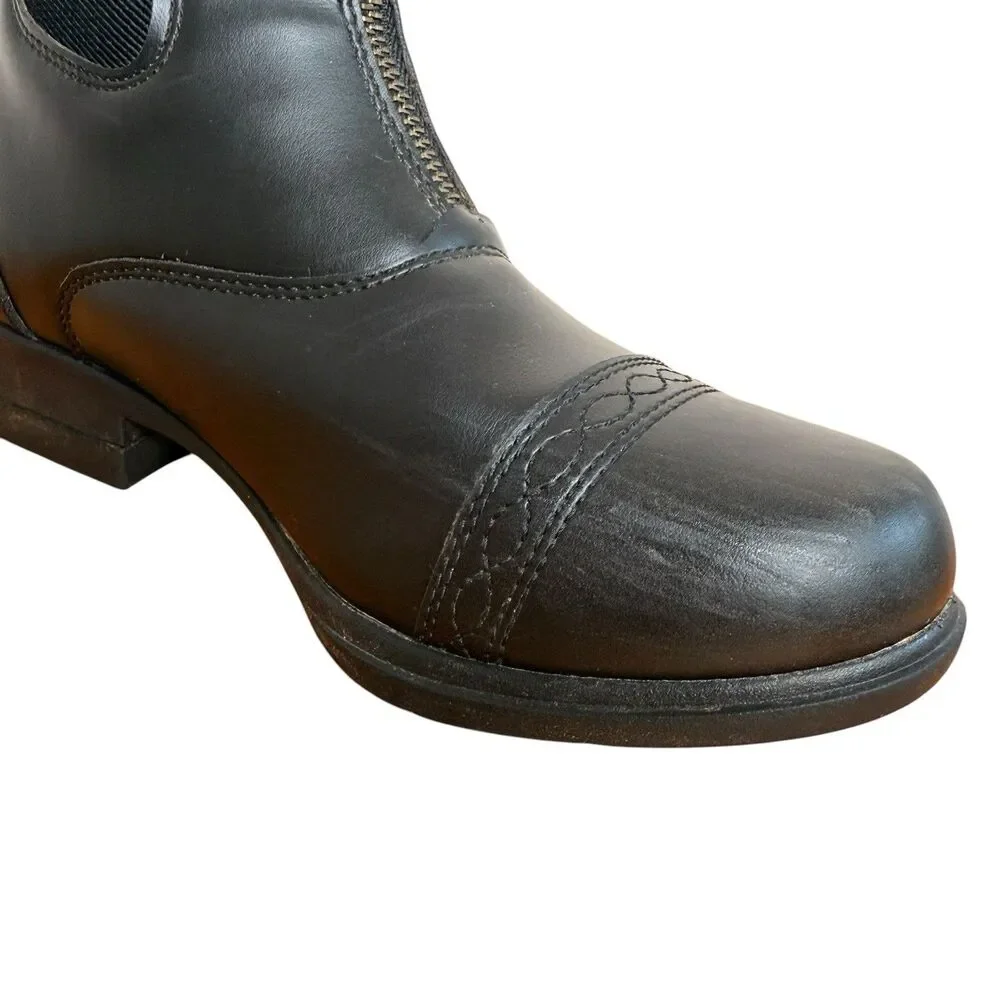 Moretta Clio Paddock Boots Women’s 5 Black Front Zip Equestrian Riding Chelsea